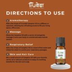 Directions for using Truveda Ajwain oil for aromatherapy, massage, respiratory relief, and skin care with a 15ml bottle shown